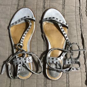 Frye studded silver sandals